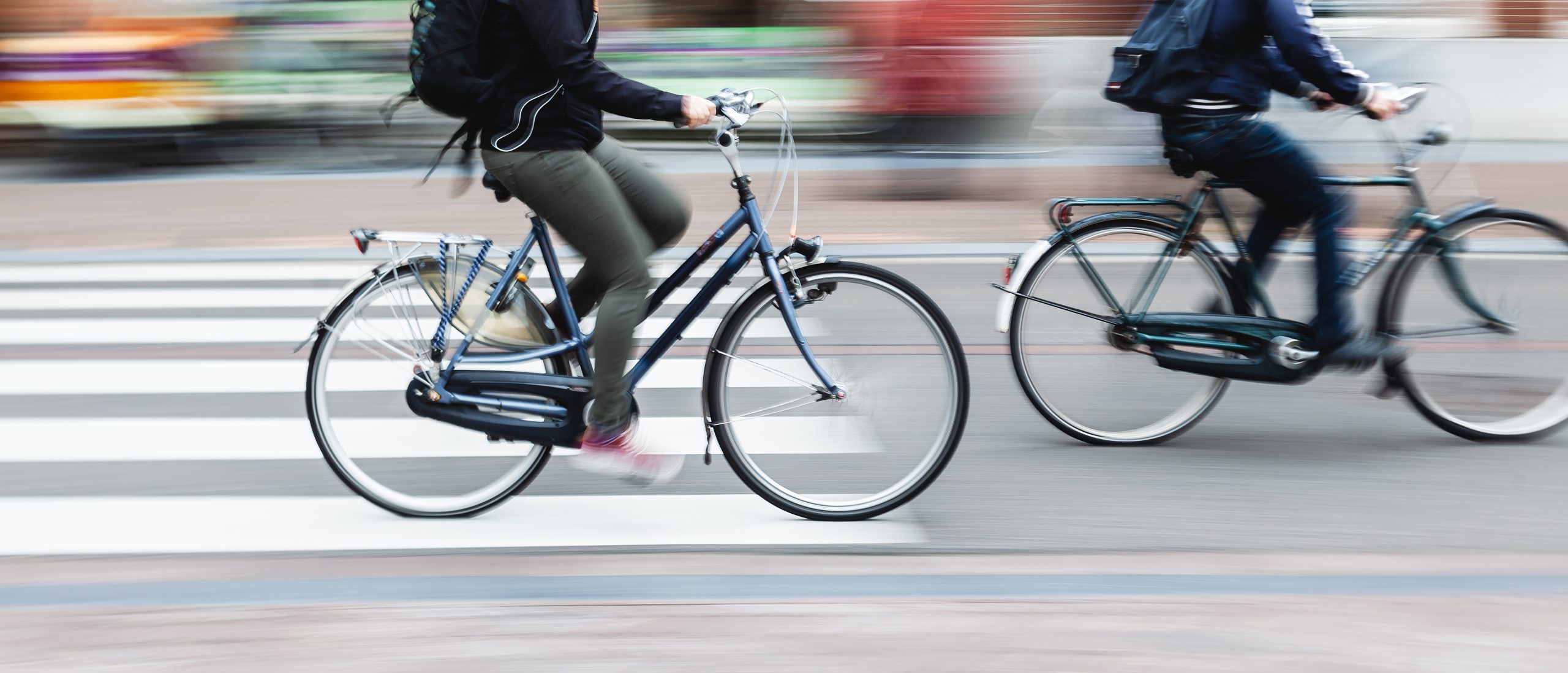 bicycle riders on a city street